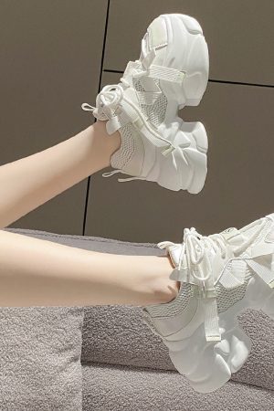 Purple Dad Shoes for Women - Thick-Soled Height-Increasing 8CM Casual Sports Sneakers for Spring and Autumn 2024