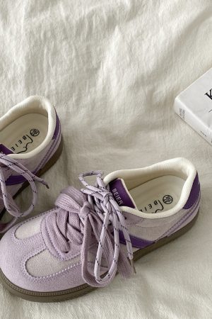 Purple Niche Design Women's Retro Casual Training Shoes - 2025 Ugly Cute Big Head Sneakers for Sports and Everyday Wear