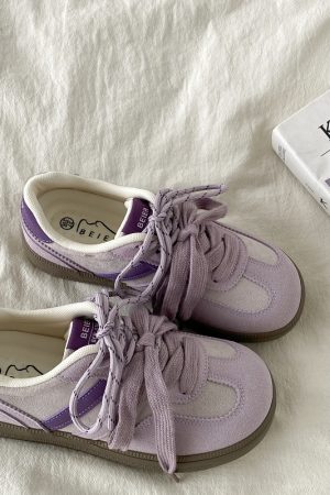 Purple Niche Design Women's Retro Casual Training Shoes - 2025 Ugly Cute Big Head Sneakers for Sports and Everyday Wear