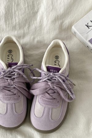 Purple Niche Design Women's Retro Casual Training Shoes - 2025 Ugly Cute Big Head Sneakers for Sports and Everyday Wear