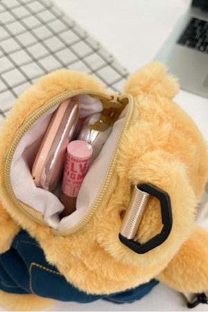 Quirky Cartoon Doll PAPA Bear Crossbody Bag for Women - Cute 2025 Style Phone Bag & Children's Backpack