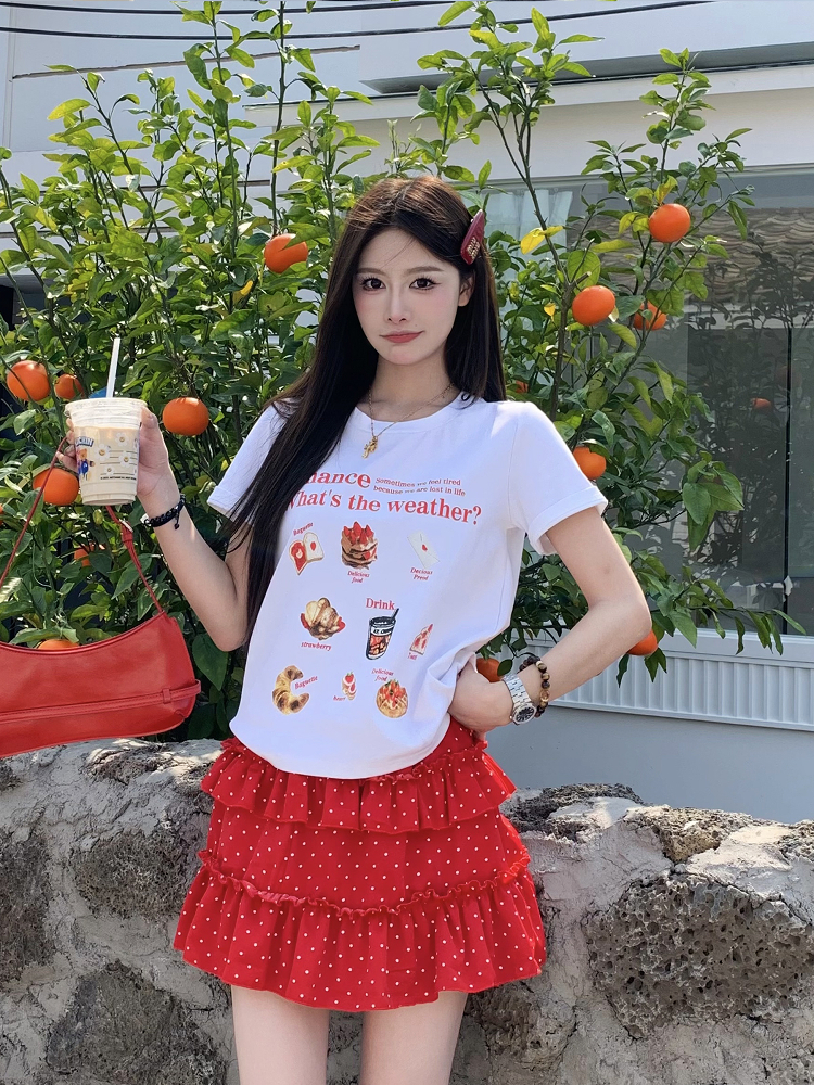 Red Polka Dot A-Line Skirt for Women - Waist-Defining Slimming Cake Puff Short Skirt - Trendy Y2K Style Red Polka Dot A-Line Skirt for Women - Waist-Defining Slimming Cake Puff Short Skirt - Trendy Y2K Style