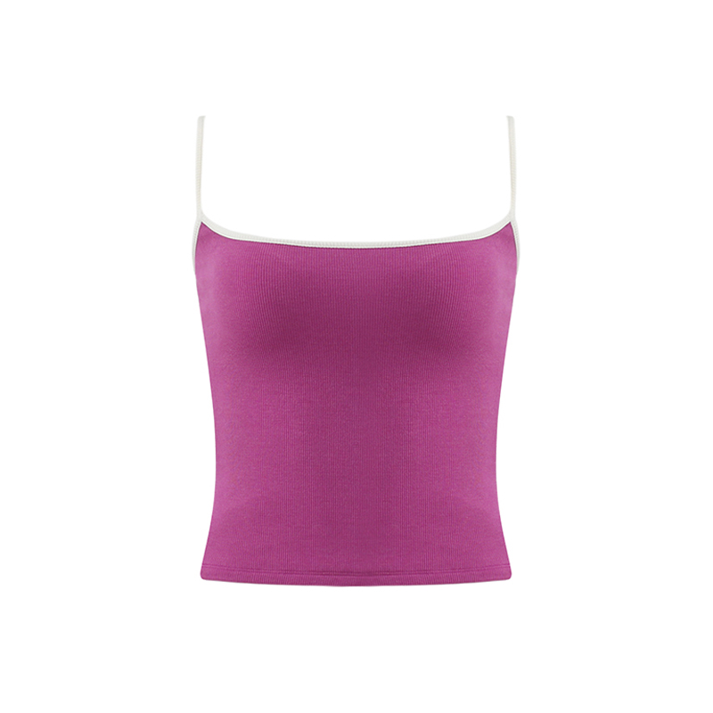 Red Slim Fit Camisole for Women - Stylish Short Top with Chest Pad, Perfect for Layering or Outdoor Wear Red Slim Fit Camisole for Women - Stylish Short Top with Chest Pad, Perfect for Layering or Outdoor Wear
