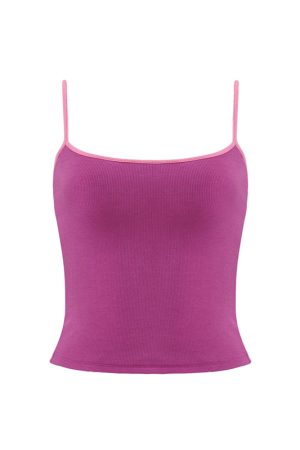 Red Slim Fit Camisole for Women - Stylish Short Top with Chest Pad, Perfect for Layering or Outdoor Wear