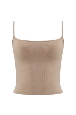 Red Slim Fit Camisole for Women - Stylish Short Top with Chest Pad, Perfect for Layering or Outdoor Wear