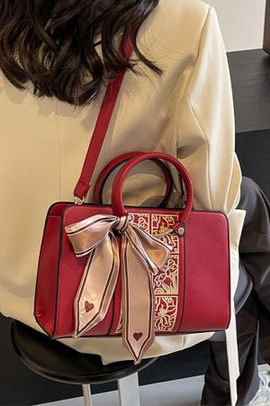 Red Tote Handbag for Women - 2025 High-End Wedding Crossbody Bag, Stylish Shoulder Bag for Bridesmaids and Brides