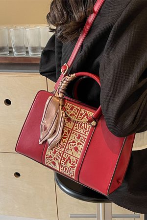Red Tote Handbag for Women - 2025 High-End Wedding Crossbody Bag, Stylish Shoulder Bag for Bridesmaids and Brides