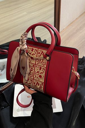 Red Tote Handbag for Women - 2025 High-End Wedding Crossbody Bag, Stylish Shoulder Bag for Bridesmaids and Brides