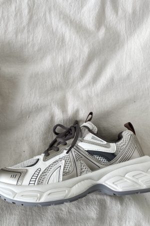 Retro Champagne Thick-Soled Sports Shoes for Women - Lightweight Breathable Casual Height-Increasing Dad Sneakers Spring 2025