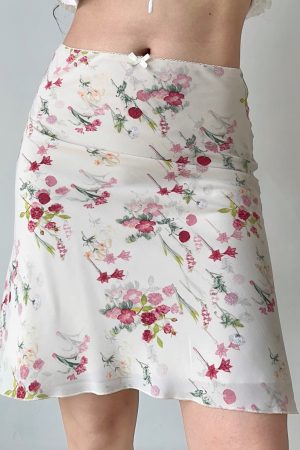 Retro Floral Print A-Line Fishtail Skirt for Women - European and American Style Summer Half-Length Bodycon Skirt