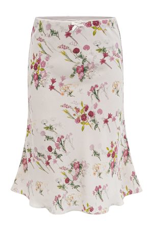 Retro Floral Print A-Line Fishtail Skirt for Women - European and American Style Summer Half-Length Bodycon Skirt