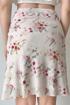 Retro Floral Print A-Line Fishtail Skirt for Women - European and American Style Summer Half-Length Bodycon Skirt