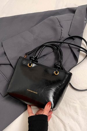 Retro Handheld Bucket Bag for Women - Minimalist Casual Shoulder Bag, 2025 Autumn Winter Style, Korean Fashion Trend