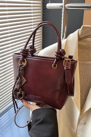 Retro Handheld Bucket Bag for Women - Minimalist Casual Shoulder Bag, 2025 Autumn Winter Style, Korean Fashion Trend