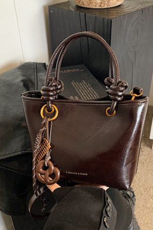 Retro Handheld Bucket Bag for Women - Minimalist Casual Shoulder Bag, 2025 Autumn Winter Style, Korean Fashion Trend