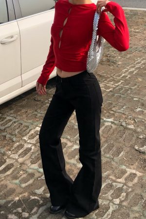 Retro High-Waisted Slim-Fit Leggings for Women - High Elasticity Casual Cotton Pants with Spicy Detail - Versatile American Style