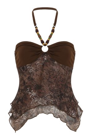 Retro Irregular Lace Splicing Half Skirt - Flowy Bodycon Low-Waist Short Skirt for Vacation Style, Y2K Fashion