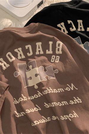 Retro Japanese-Style Pure Cotton Short Sleeve T-Shirt for Men & Women, Plus Size, Loose-Fitting Harajuku Couple Fashion