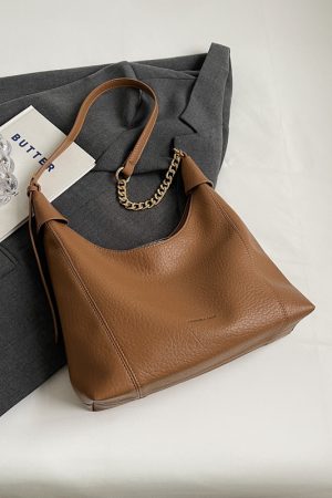 Retro Lychee Pattern Tote Bag for Women - Large Capacity Shoulder Bag for Commuting - 2025 Fashion Trend