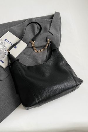 Retro Lychee Pattern Tote Bag for Women - Large Capacity Shoulder Bag for Commuting - 2025 Fashion Trend