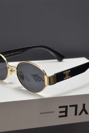 Retro Metal Punk Oval Frame Sunglasses for Men and Women - Trendy High-End Sunglasses for Round Faces, European American Style