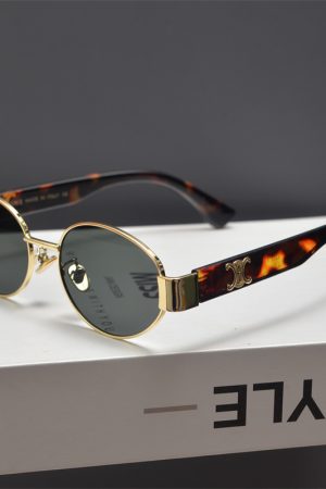 Retro Metal Punk Oval Frame Sunglasses for Men and Women - Trendy High-End Sunglasses for Round Faces, European American Style