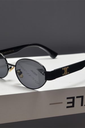 Retro Metal Punk Oval Frame Sunglasses for Men and Women - Trendy High-End Sunglasses for Round Faces, European American Style