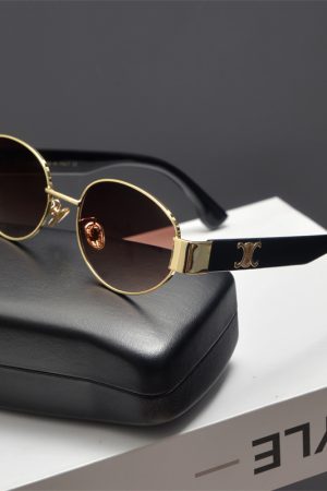 Retro Metal Punk Oval Frame Sunglasses for Men and Women - Trendy High-End Sunglasses for Round Faces, European American Style