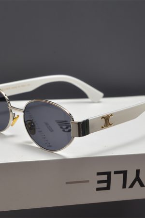 Retro Metal Punk Oval Frame Sunglasses for Men and Women - Trendy High-End Sunglasses for Round Faces, European American Style