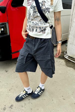 Retro Multi-Pocket Work Shorts for Men and Women - Casual Loose Washed Straight-Leg 5-Point Shorts in Japanese Summer Style