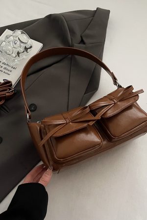 Retro Oil Wax Leather Underarm Bag for Women - 2025 Winter Casual Shoulder Bag, Niche High-End Dumpling Style
