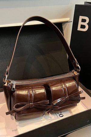 Retro Oil Wax Leather Underarm Bag for Women - 2025 Winter Casual Shoulder Bag, Niche High-End Dumpling Style