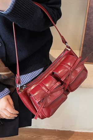 Retro Oil Wax Leather Underarm Bag for Women - 2025 Winter Casual Shoulder Bag, Niche High-End Dumpling Style