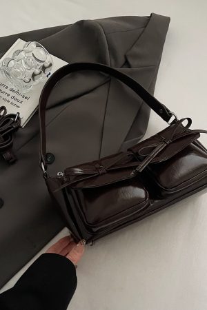 Retro Oil Wax Leather Underarm Bag for Women - 2025 Winter Casual Shoulder Bag, Niche High-End Dumpling Style