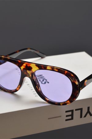 Retro Round Face Frog Sunglasses in Orange Tea Color - Unisex Slimming Fashion for Hip-Hop & Party Style
