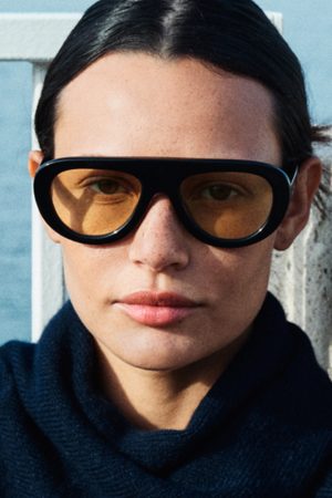 Retro Round Face Frog Sunglasses in Orange Tea Color - Unisex Slimming Fashion for Hip-Hop & Party Style