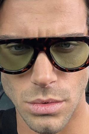 Retro Round Face Frog Sunglasses in Orange Tea Color - Unisex Slimming Fashion for Hip-Hop & Party Style