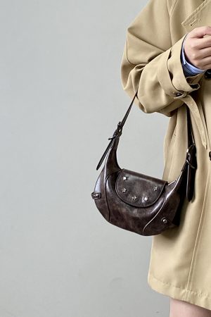 Retro Saddle Bag for Women - Handheld Crossbody Small Bag, Spring Summer 2025 Niche Design, Perfect for Y2K and Vintage Styles