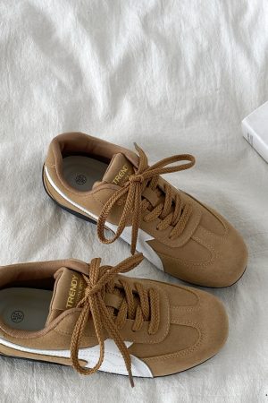 Retro Soft Sole Blue Sports Shoes for Women - Casual Flat A-Gan Racing Sneakers - 2025 Spring Collection