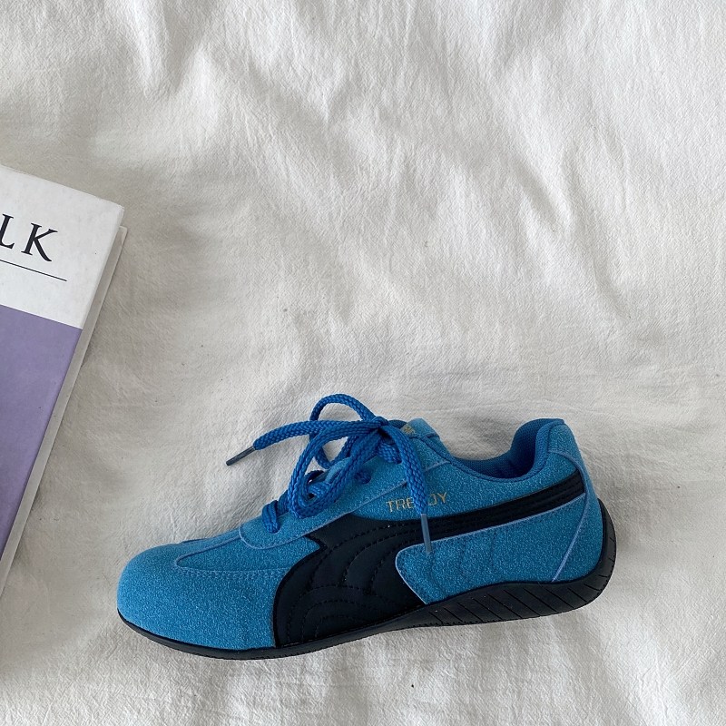 Retro Soft Sole Blue Sports Shoes for Women - Casual Flat A-Gan Racing Sneakers - 2025 Spring Collection Retro Soft Sole Blue Sports Shoes for Women - Casual Flat A-Gan Racing Sneakers - 2025 Spring Collection