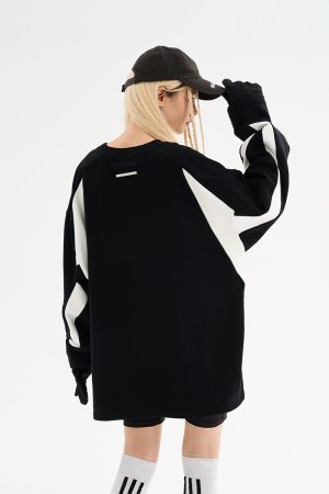 Retro Sports Street Style Loose Round Neck Long Sleeve T-Shirt â€“ Harsh and Cruel Inspired Fashion for 90s and Y2K Vibe