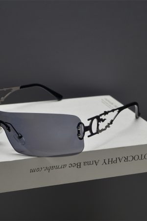 Retro Square Frameless Cut-Edge Sunglasses for Women - Millennial Punk Style, Internet Celebrity Street Fashion Accessory