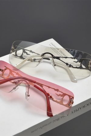 Retro Square Frameless Cut-Edge Sunglasses for Women - Millennial Punk Style, Internet Celebrity Street Fashion Accessory