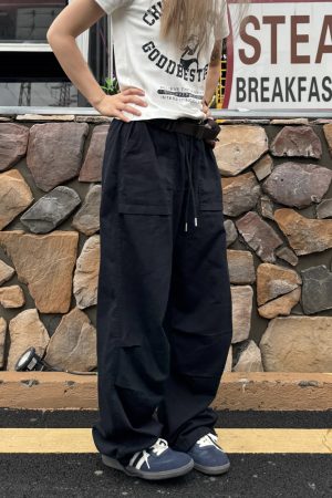 Retro Straight Loose Work Pants for Men and Women - Casual Elastic Waist Versatile Wrinkled Long Pants for Everyday Style