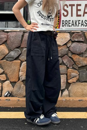 Retro Straight Loose Work Pants for Men and Women - Casual Elastic Waist Versatile Wrinkled Long Pants for Everyday Style