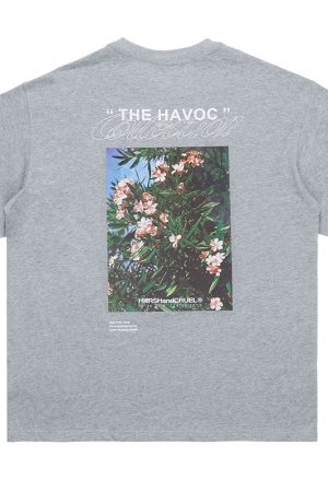 Retro Street Photography Pure Cotton Knitted Loose Short Sleeve T-Shirt for a 90s Inspired Look