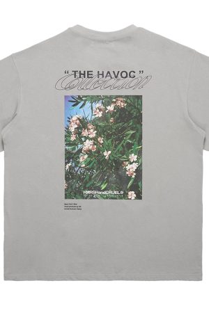 Retro Street Photography Pure Cotton Knitted Loose Short Sleeve T-Shirt for a 90s Inspired Look