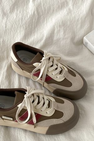 Retro Thick-Soled Women's Casual Sports Shoes - Versatile College Style for Spring 2025 - Trendy Y2K Inspired Footwear