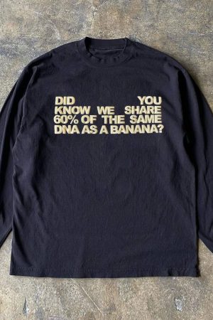 Retro Vintage Letter Print Unisex Long Sleeve T-shirt - 280g Heavyweight Casual Style for Students and Charity Events