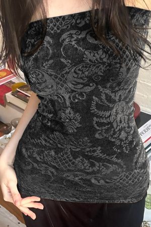 Retro Y2K Printed Slim Fit Strapless Women's Wrap Crop Top - Trendy Hot Girl Style